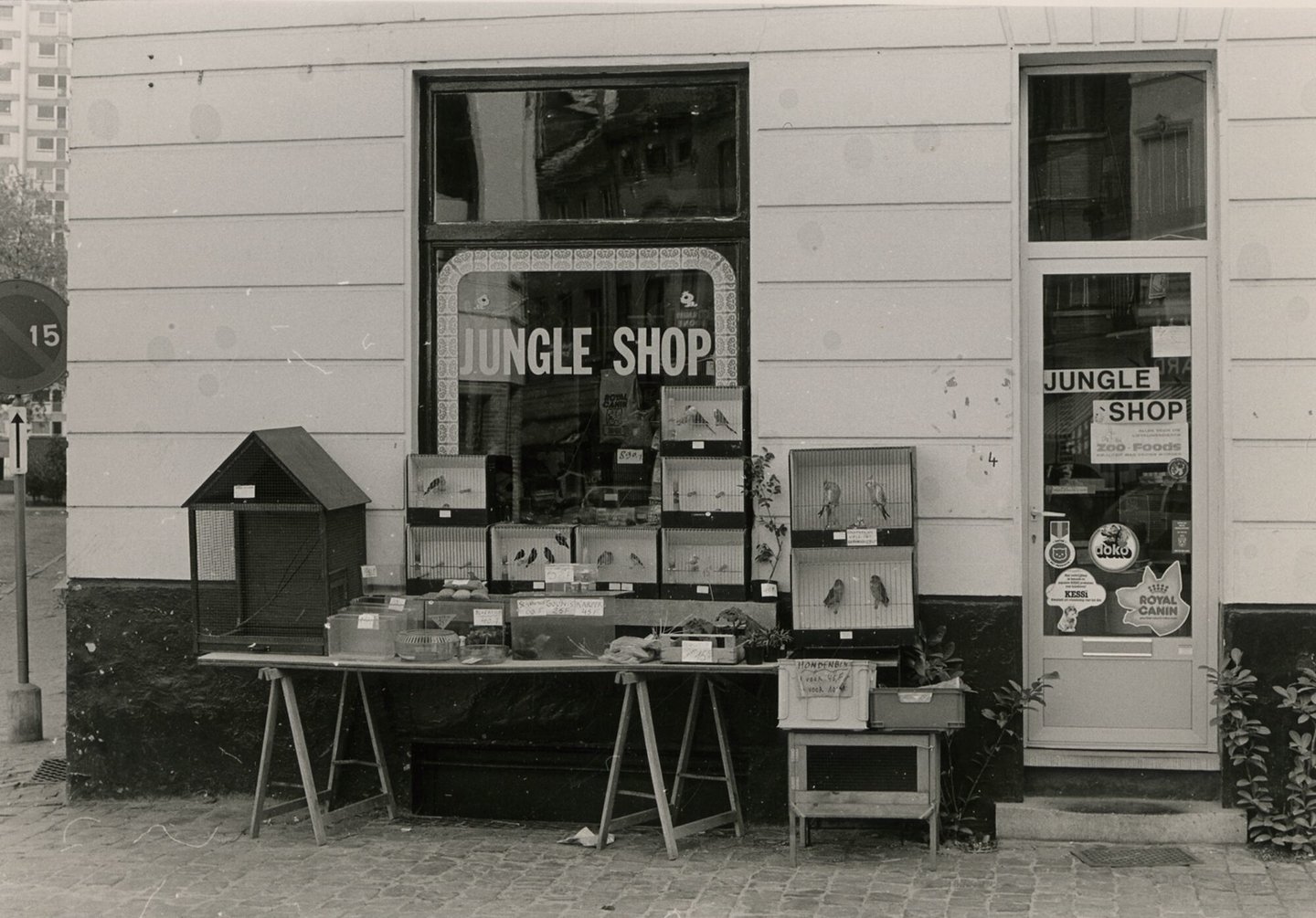 Etalage van dierenwinkel Jungle Shop in Gent