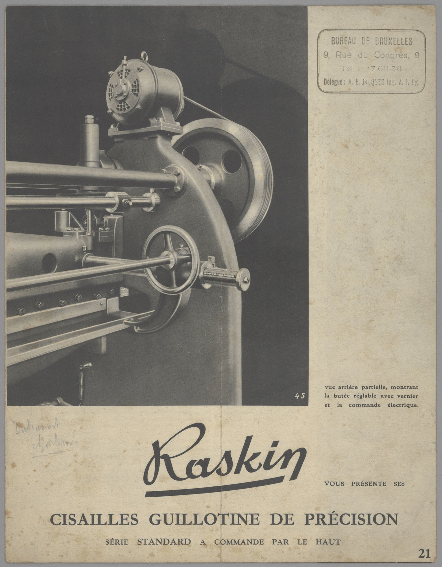 Productfolder met guillotineschaar van het merk Raskin