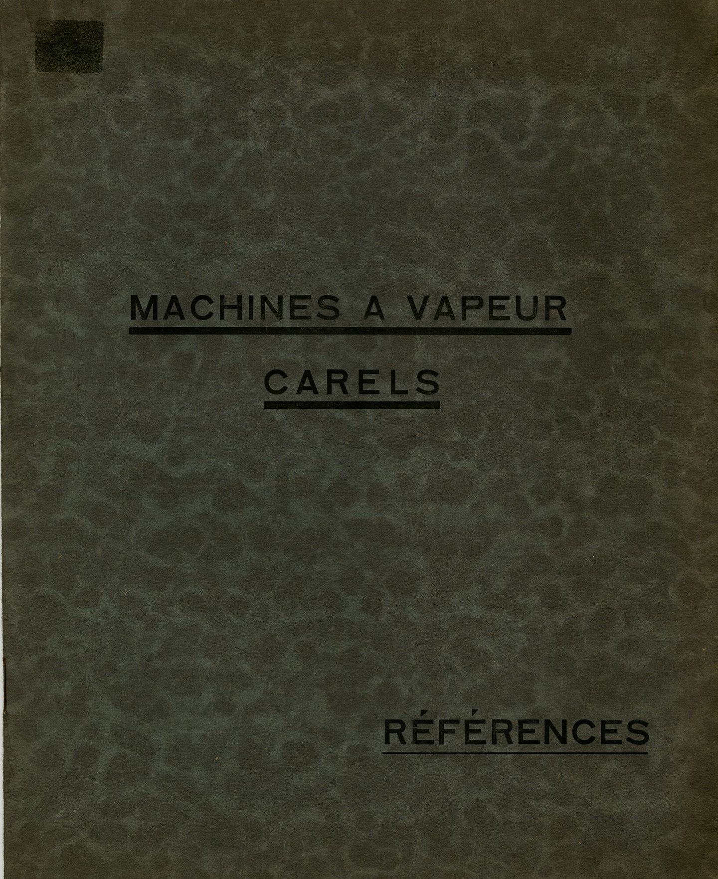 Brochure met referenties van geleverde stoommachines geproduceerd door Carels in Gent