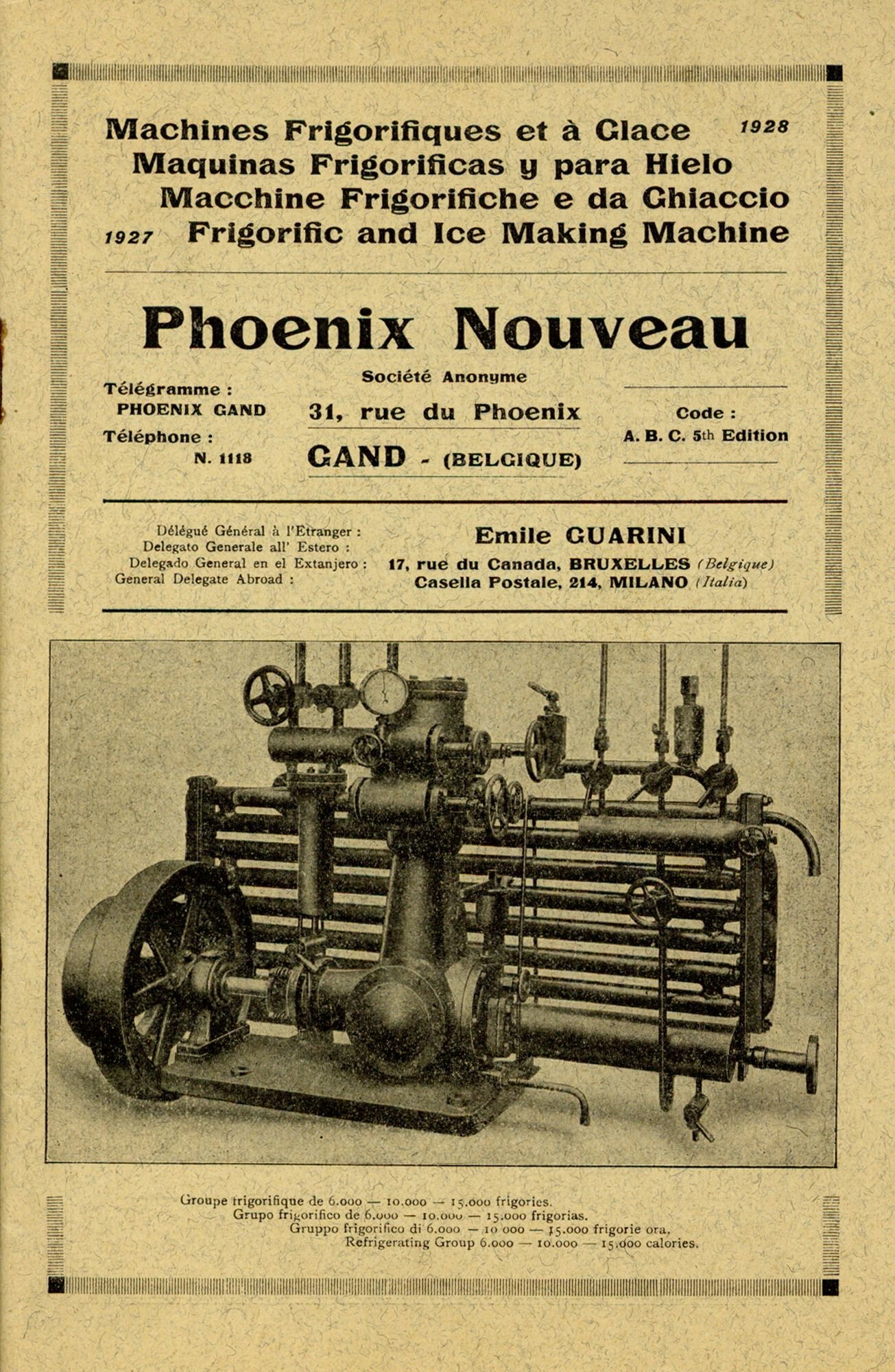 Productbrochure over koelmachines geproduceerd door machinebouwer Phoenix Nouveau in Gent