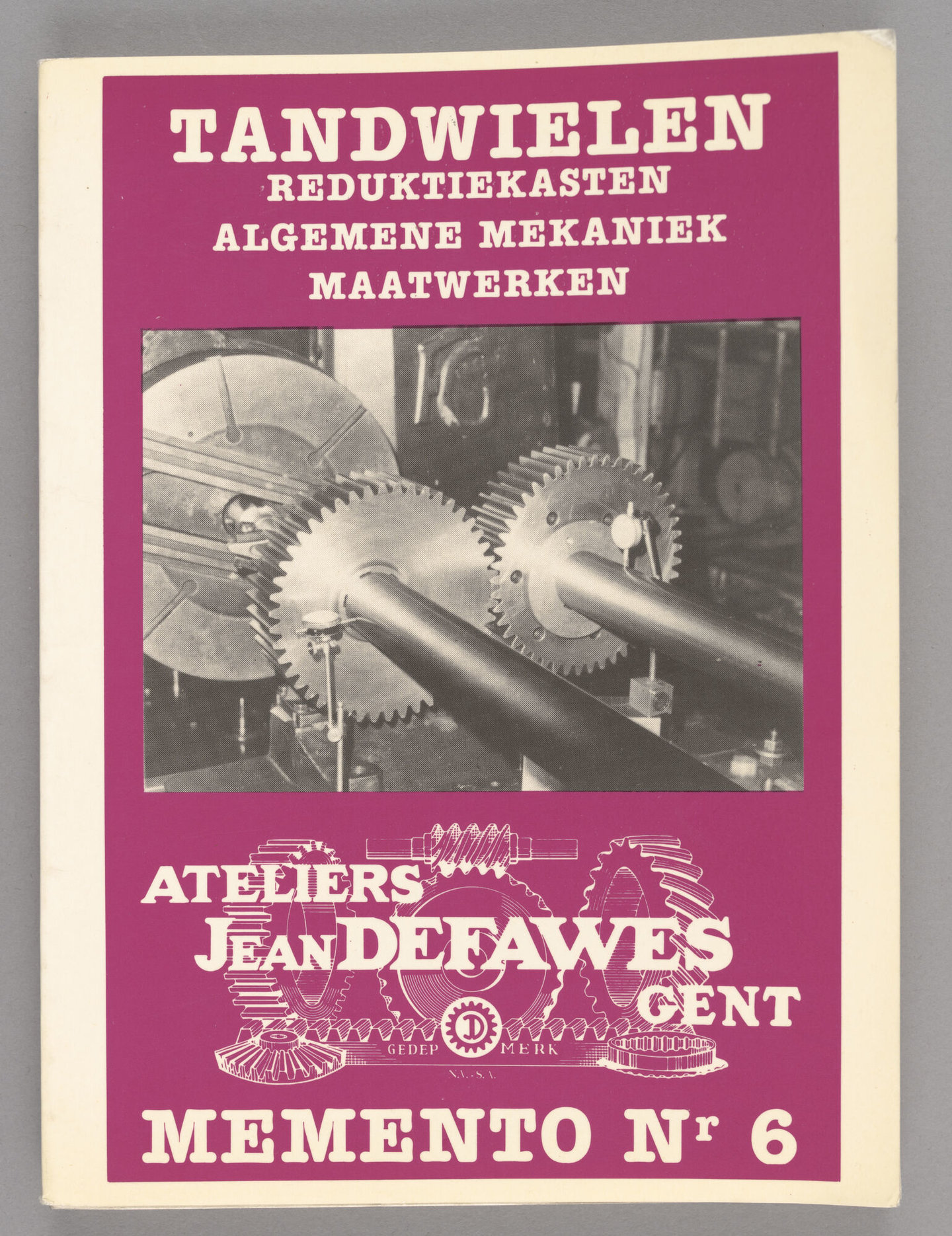 Productcatalogus van tandwielfabrikant Defawes in Wondelgem