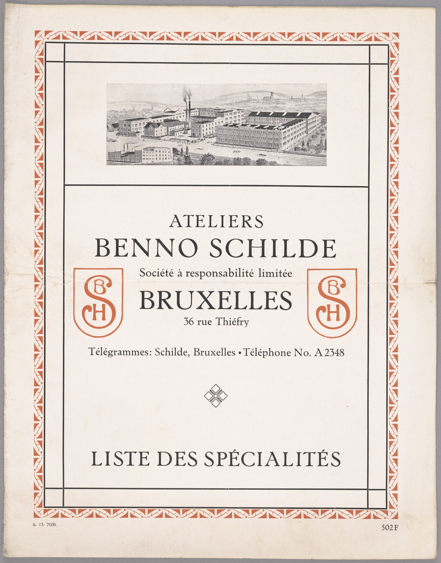 Productbrochure van metaalconstructiebedrijf Benno Schilde in Brussel