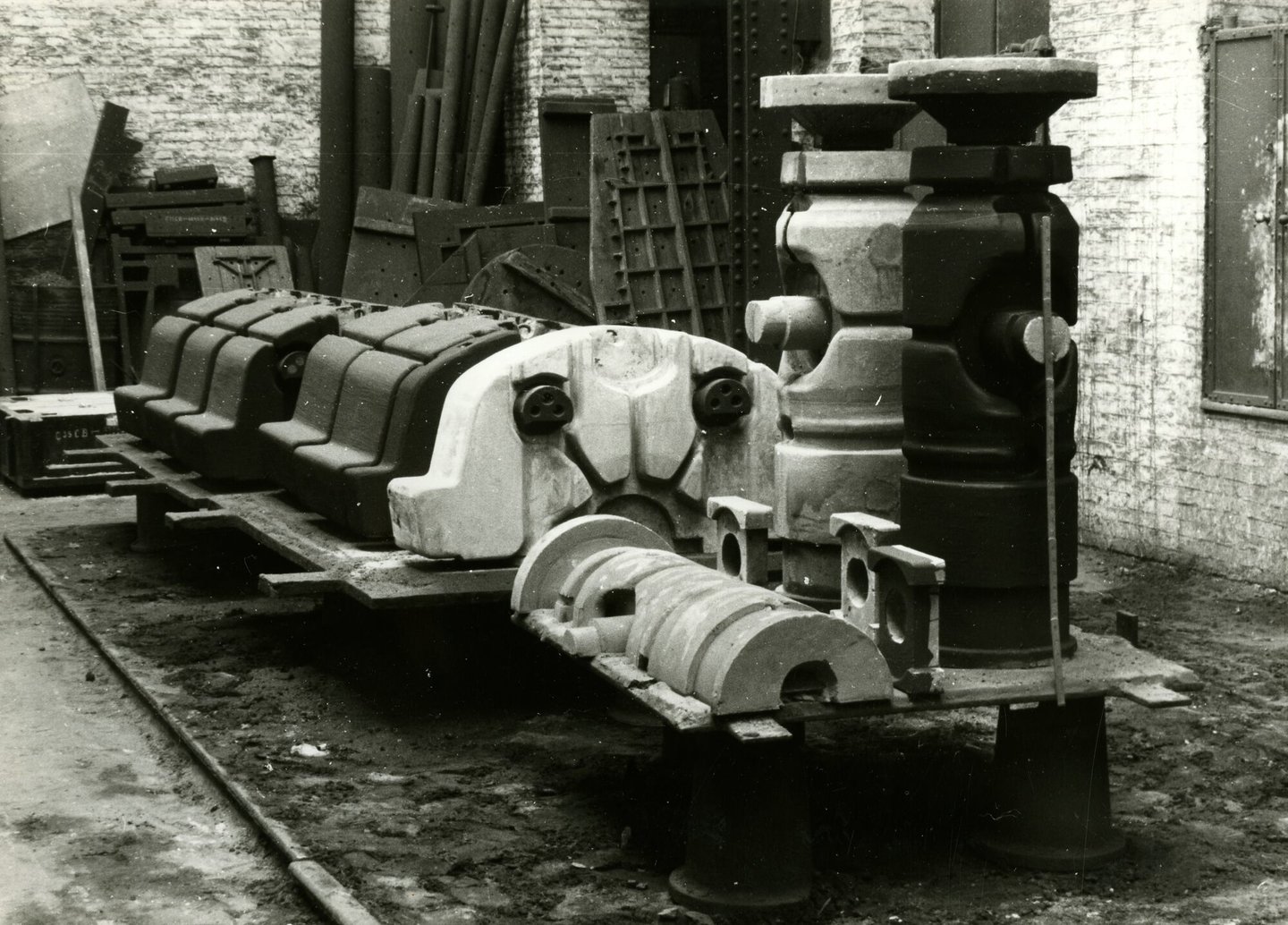 Gietmodellen in metaalgieterij van machinebouwer ACEC in Gent