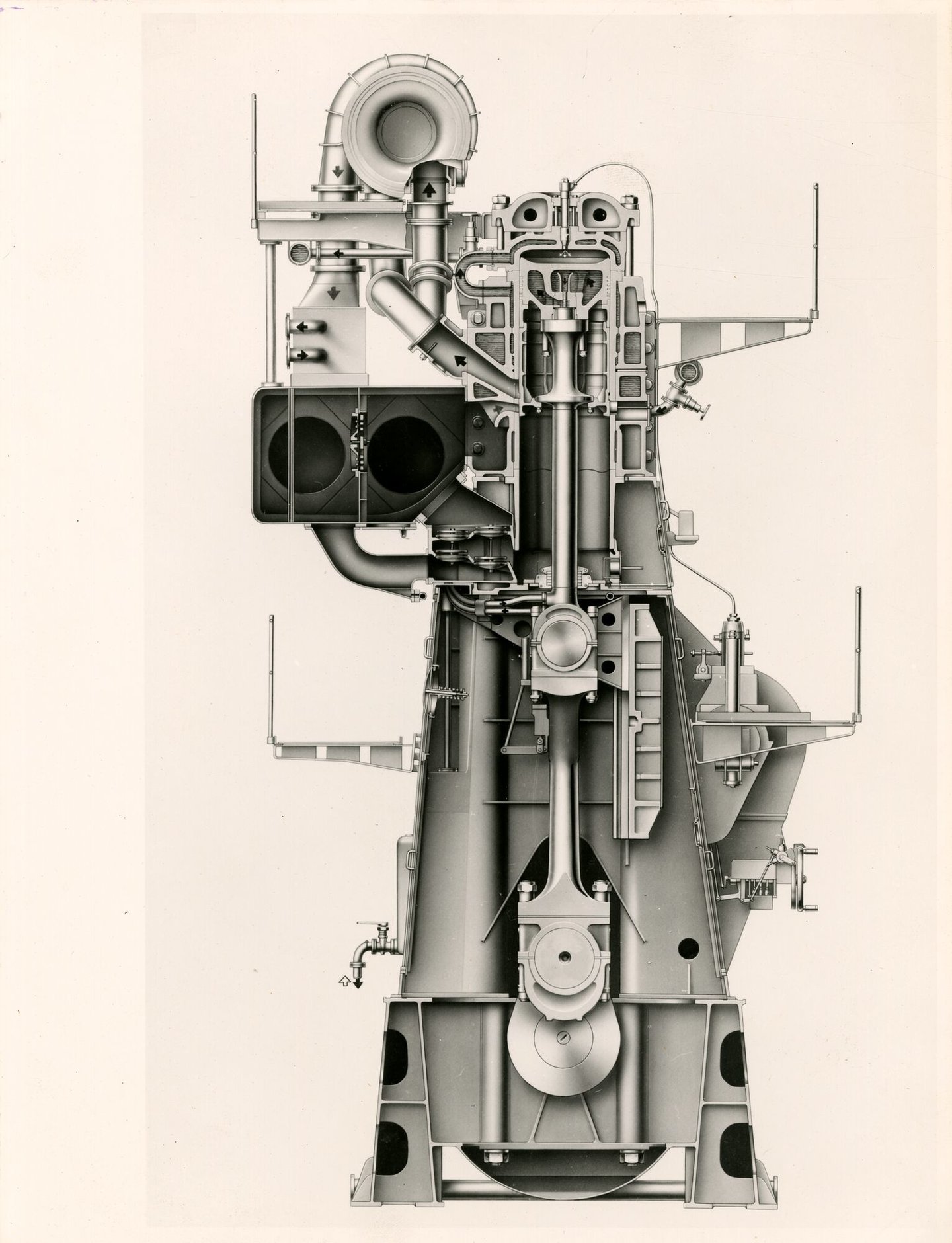 Doosnede van industriële dieselmotor van machinebouwer MAN