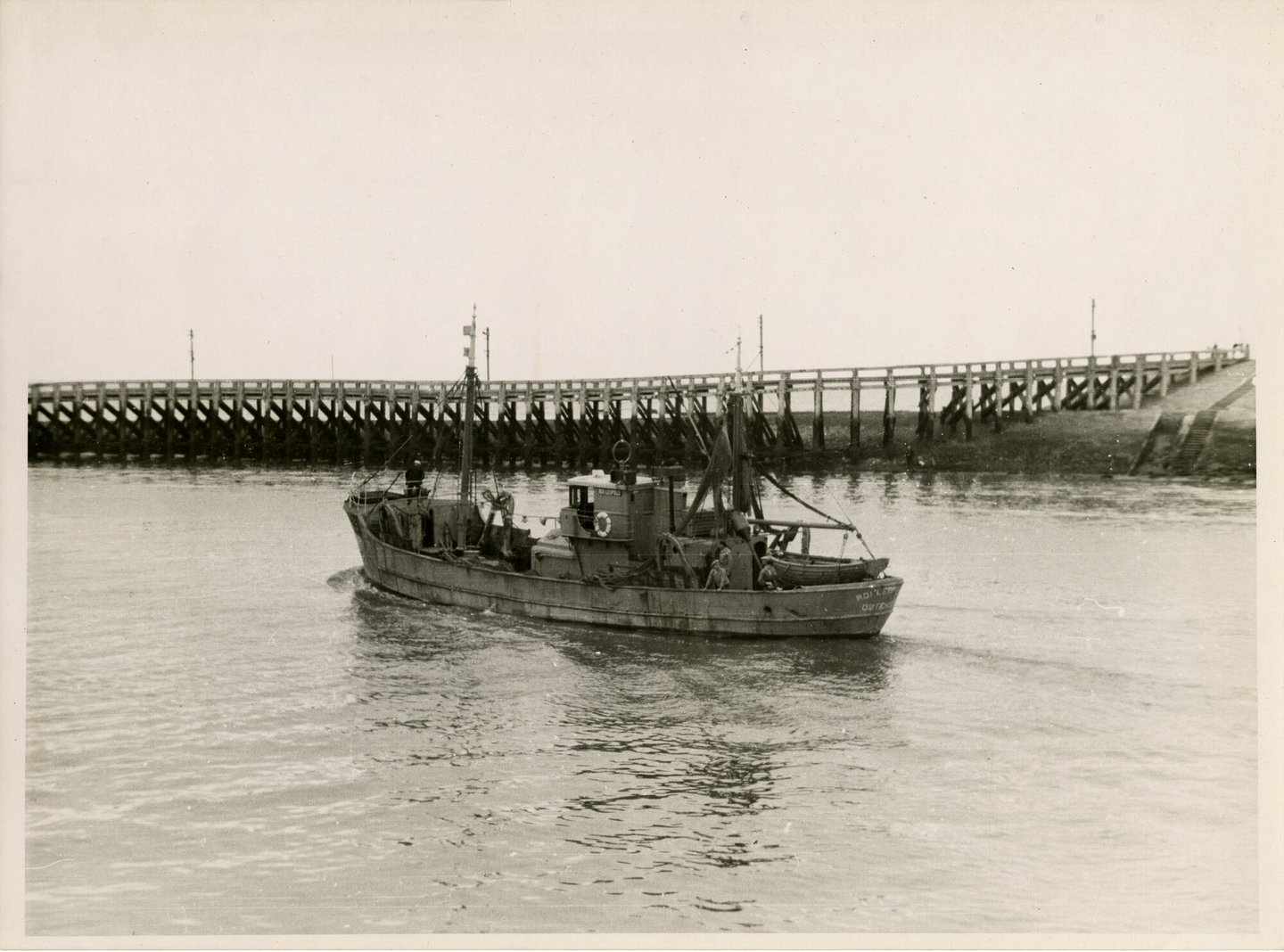 Vissersboot O.66 Roi Leopold tijdens de vaart