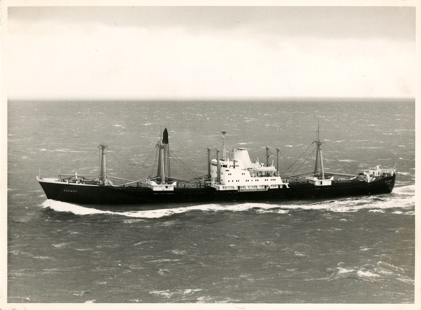 Vrachtschip Escaut tijdens de vaart