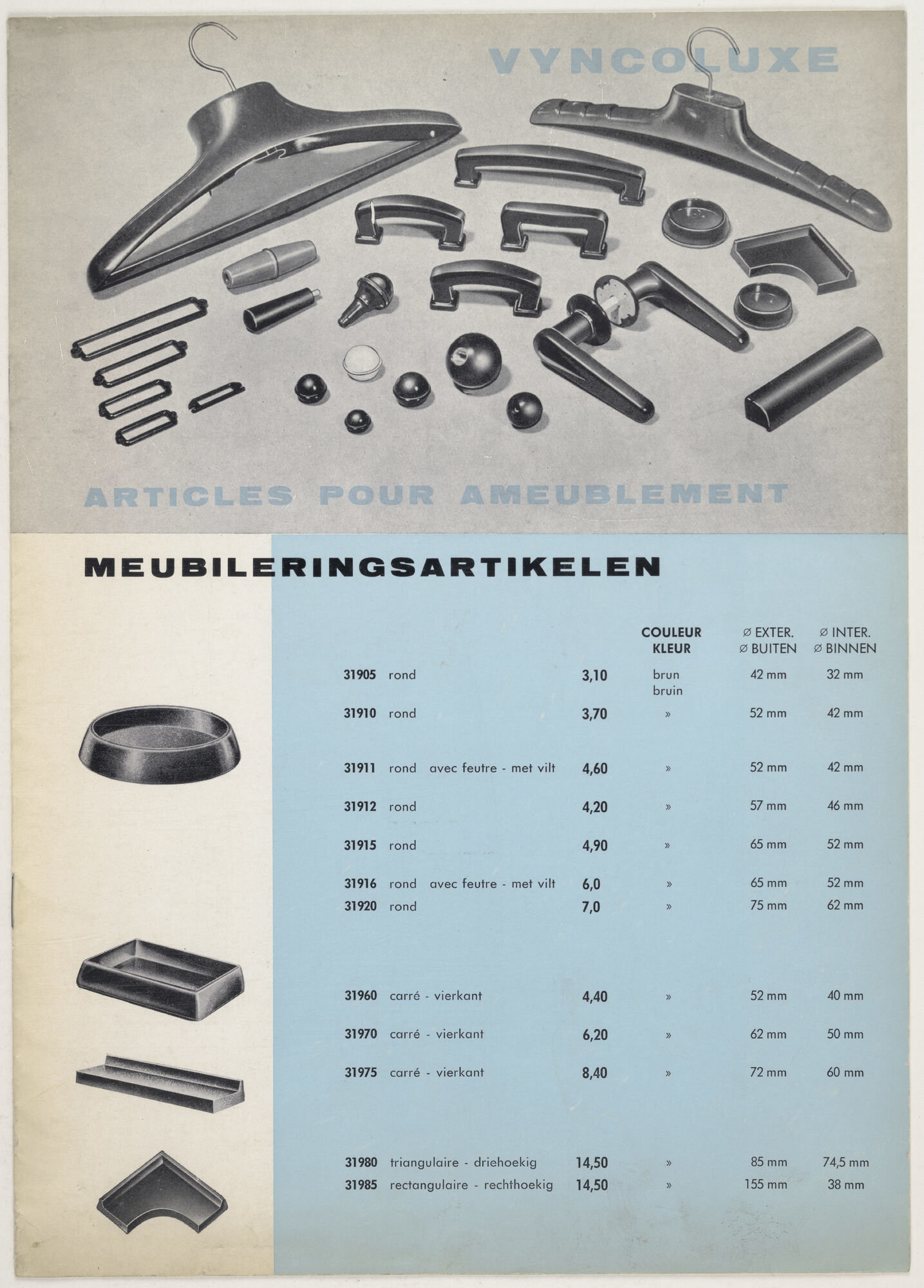 Verkoopsbrochure met meubileringsartikelen geproduceerd door Vynckier in Gent