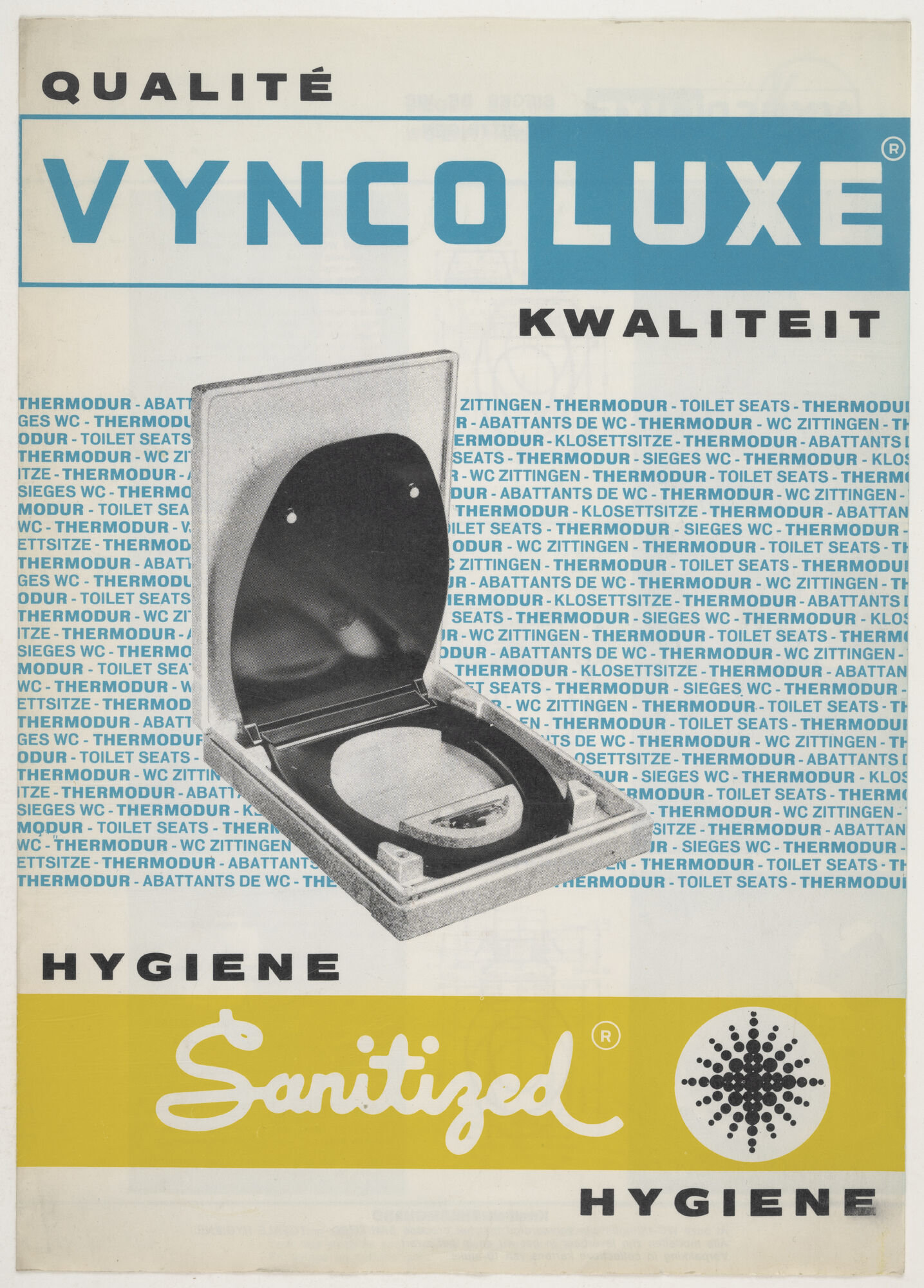 Productfolder voor toiletbril geproduceerd door Vynckier in Gent