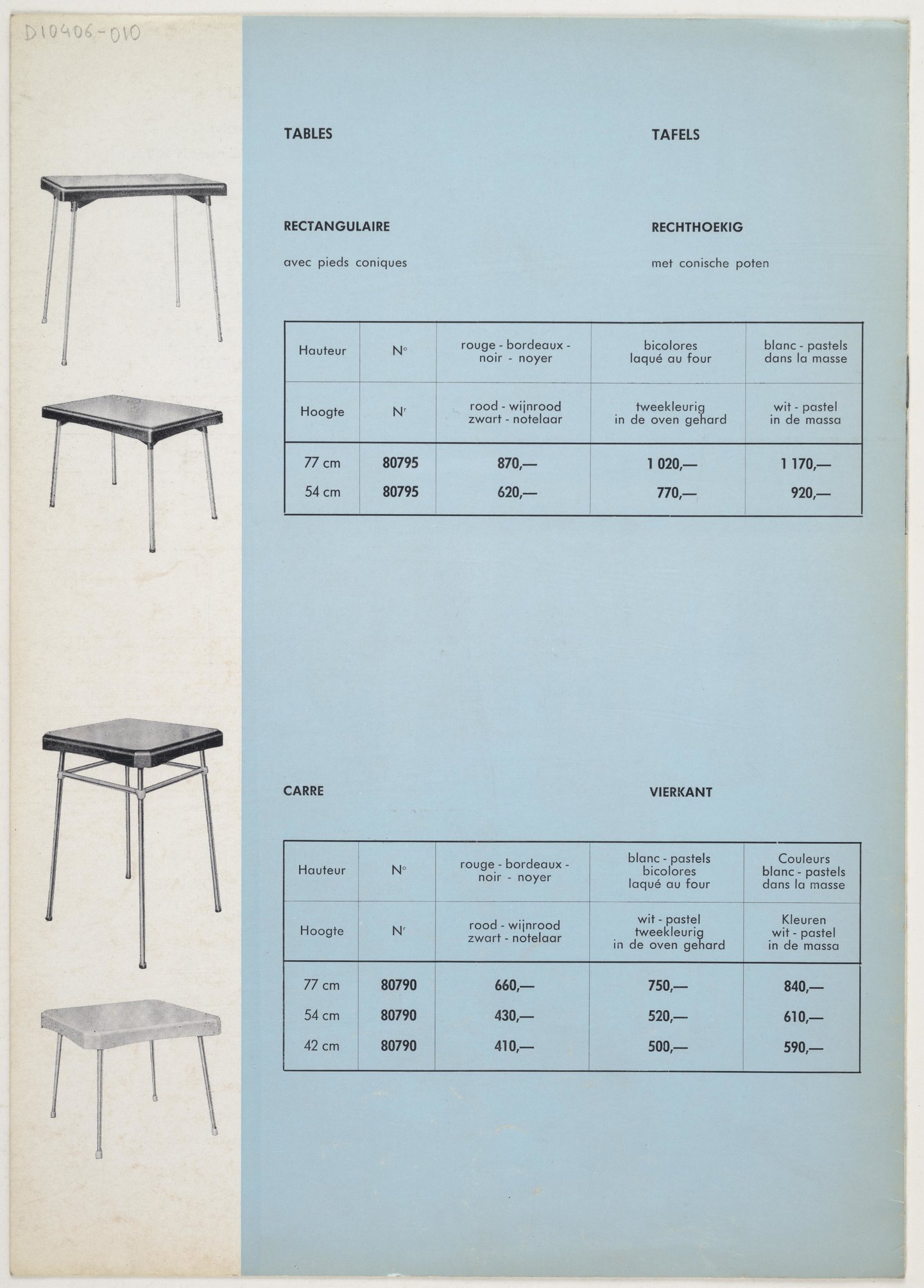 Verkoopsbrochure met meubileringsartikelen geproduceerd door Vynckier in Gent